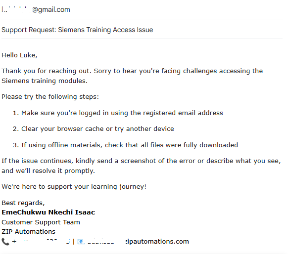 Customer Support Screenshot 2